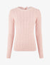 Pull droit en maille tressée et noeud au dos - Rose - 5