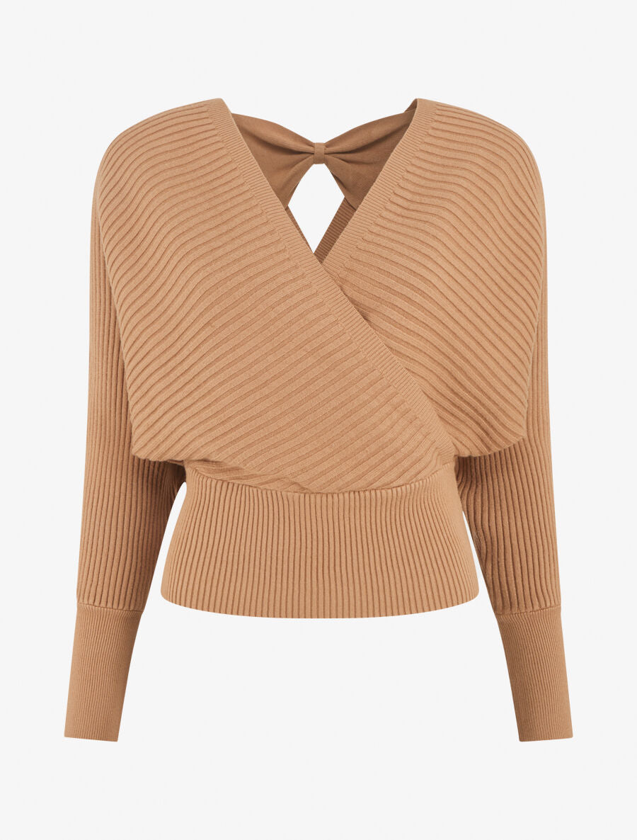 Pull cache-coeur et nœud au dos - Camel - 1
