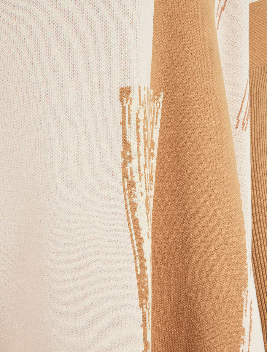 Pull ample à col roulé et imprimé graphique - Camel - 3