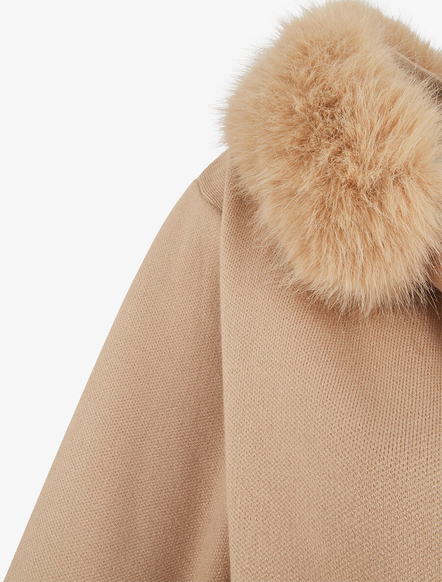 Gilet long uni à capuche - Taupe - 3