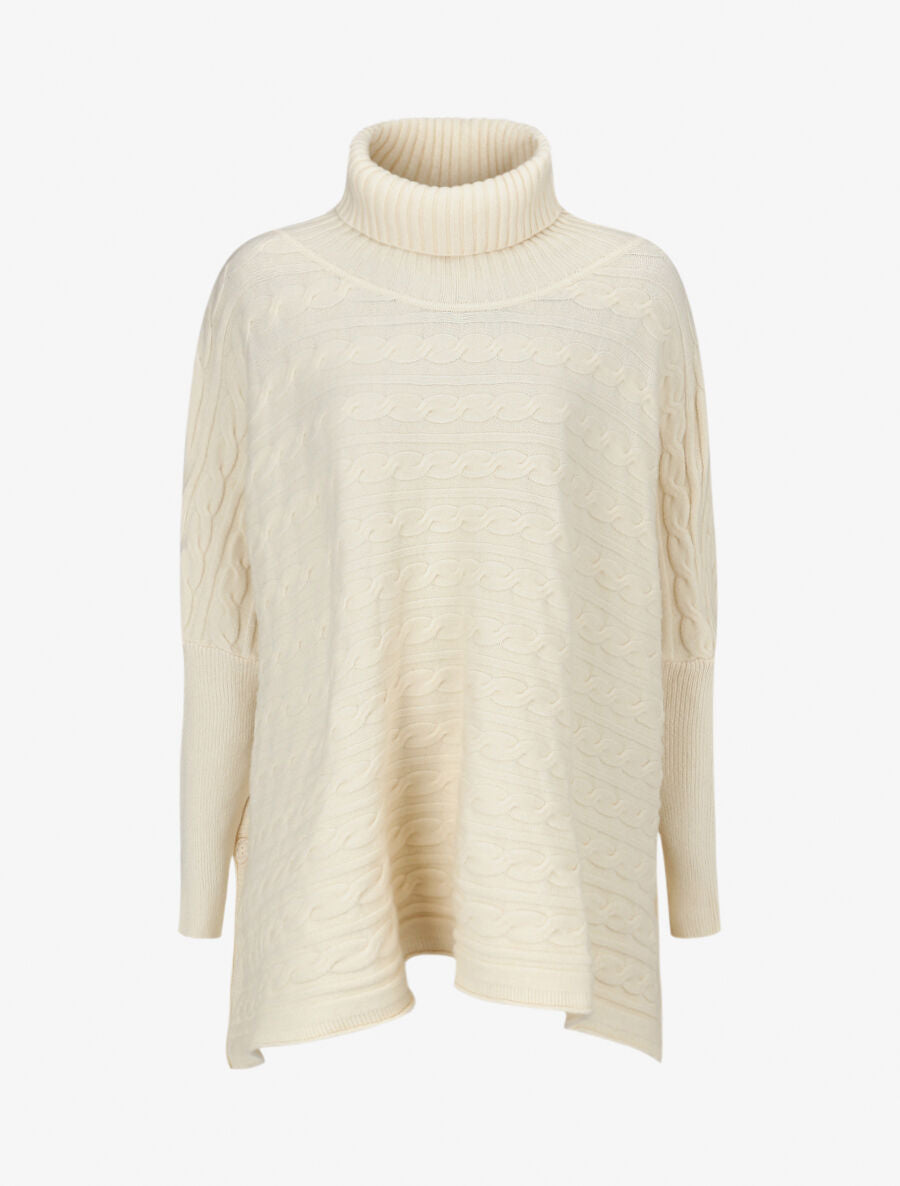 Pull oversize à col roulé - Crème - 4