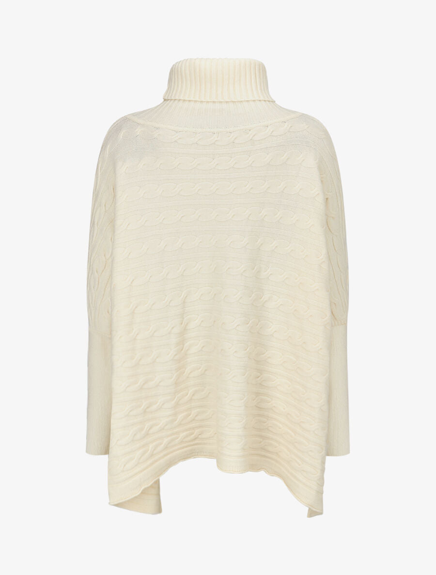 Pull oversize à col roulé - Crème - 2