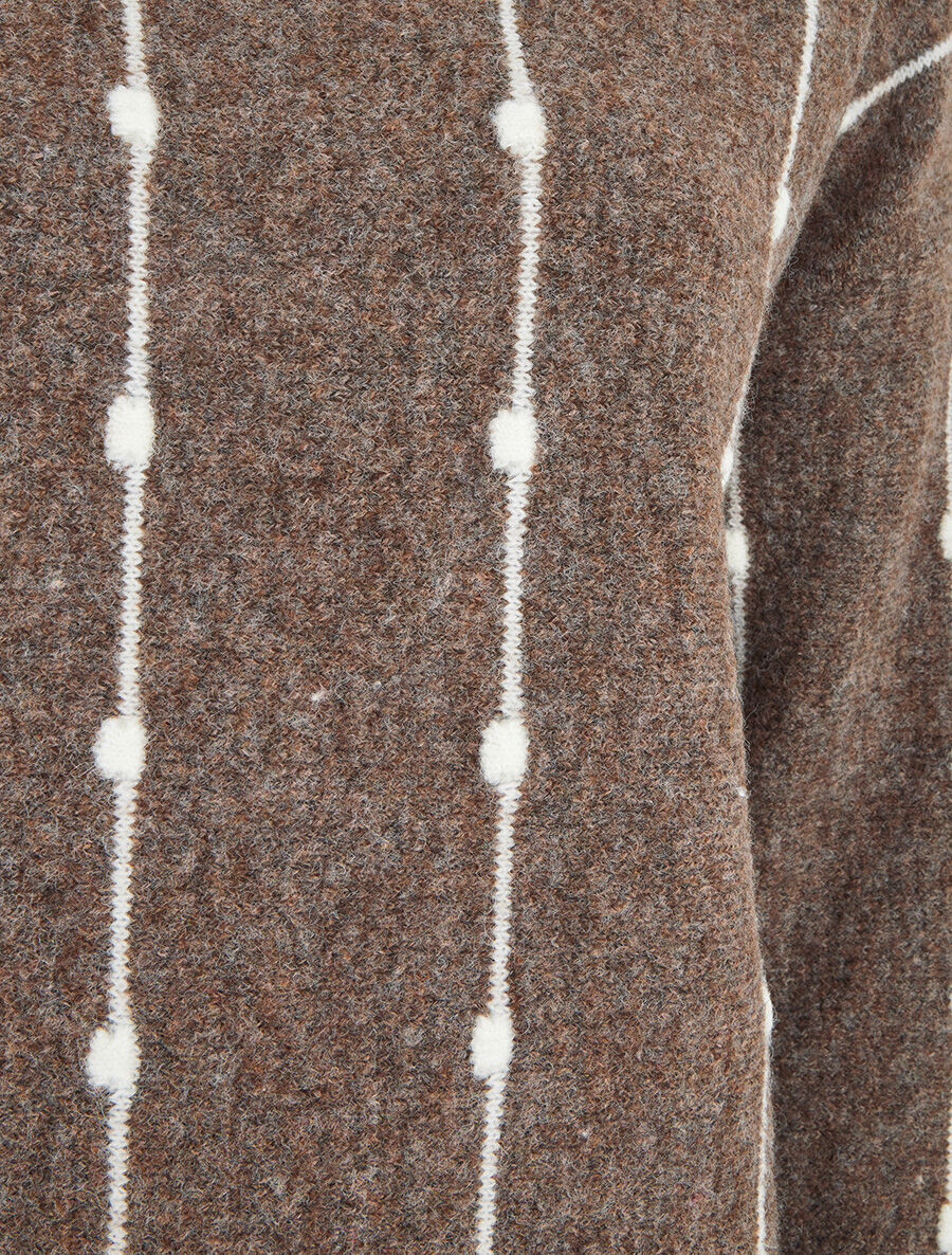 Pull droit à rayures fantaisies - Marron - 3