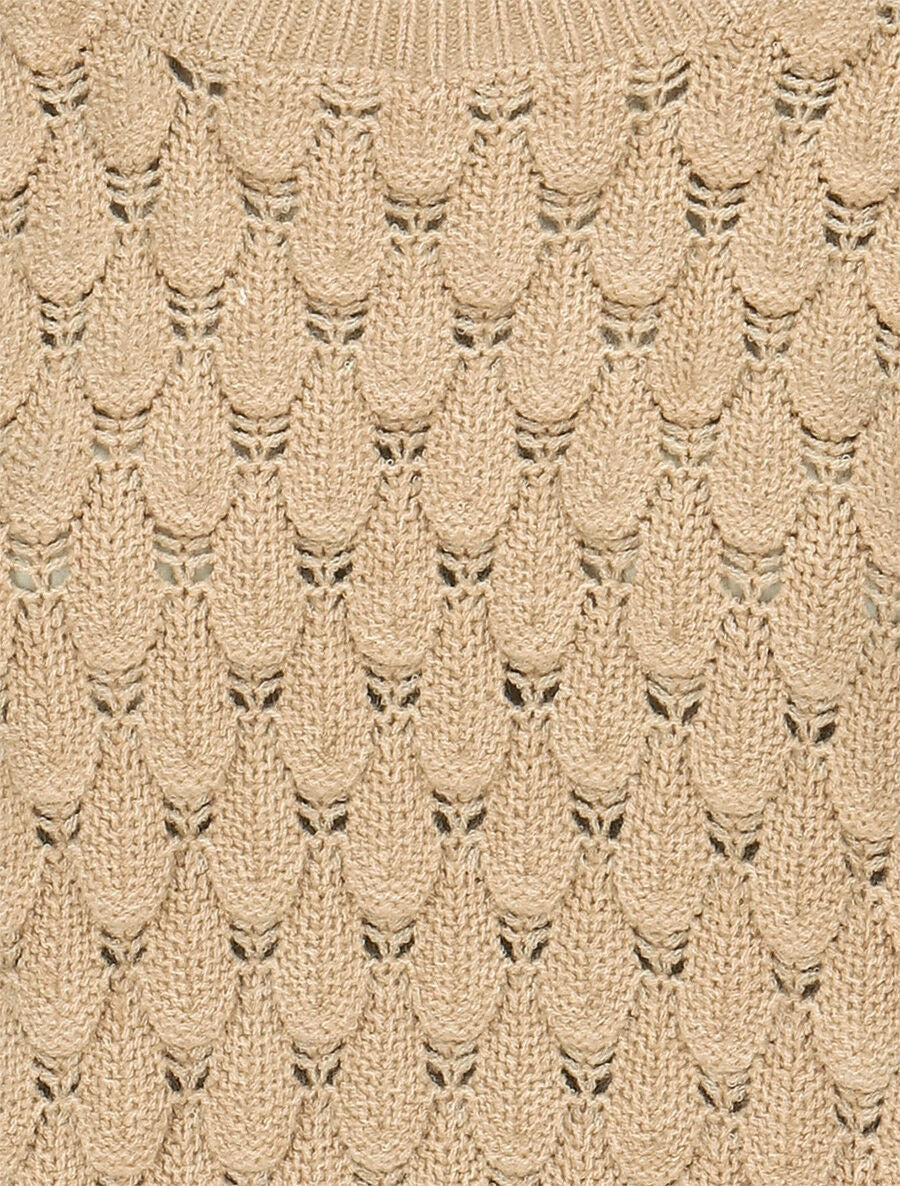 Pull en maille uni texturé - Beige - 3