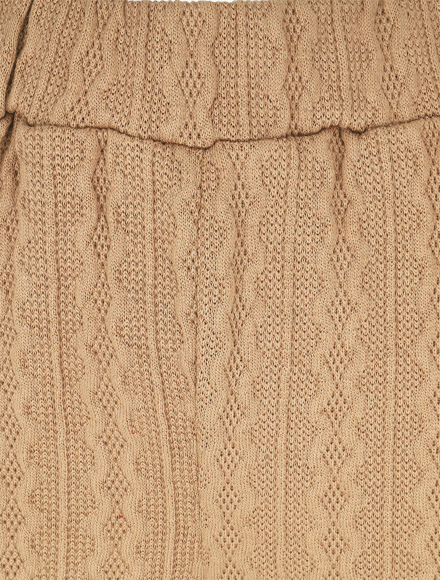 Pantalon fluide uni texturé - Taupe - 3