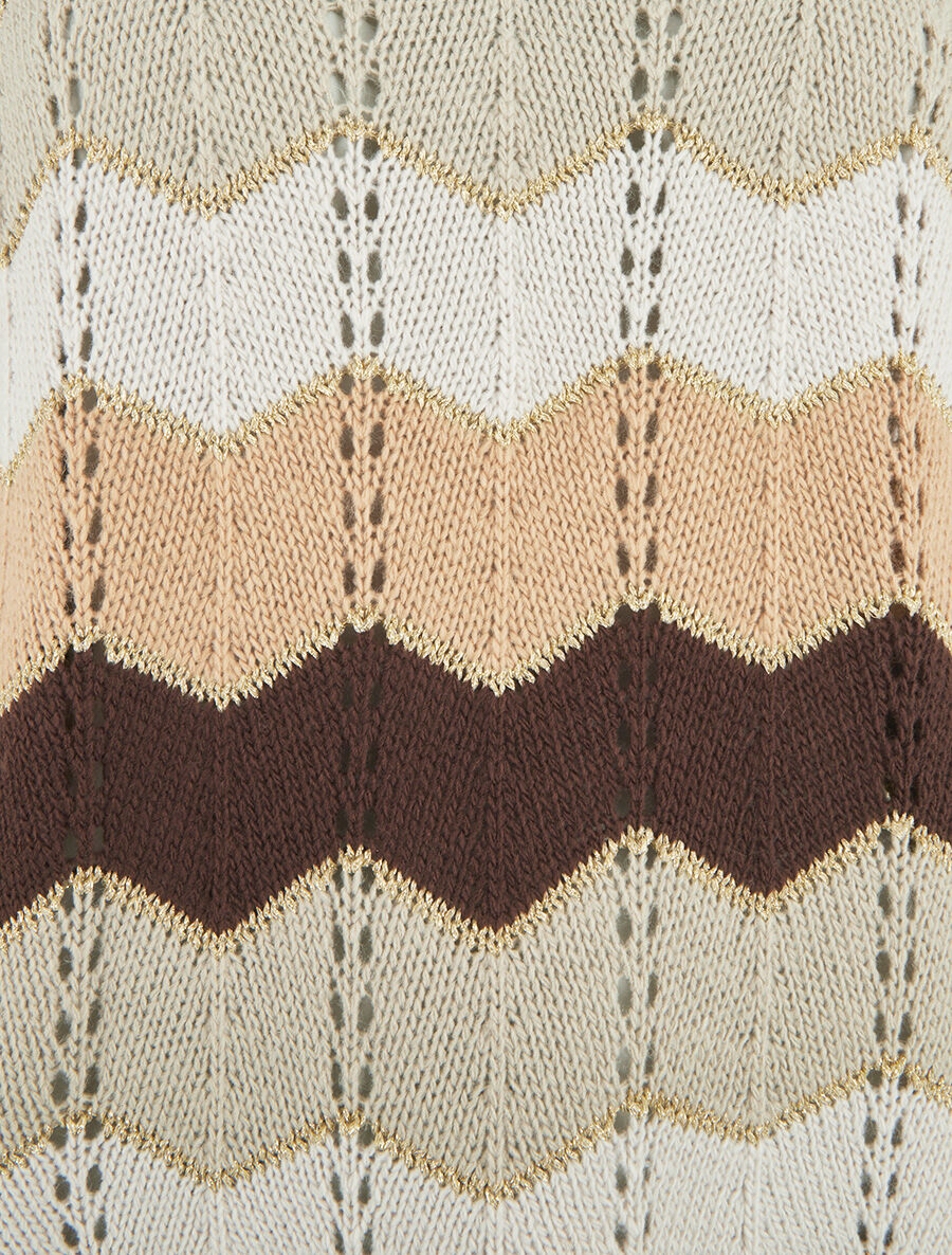 Pull à imprimé zigzag irisé - Marron - 3