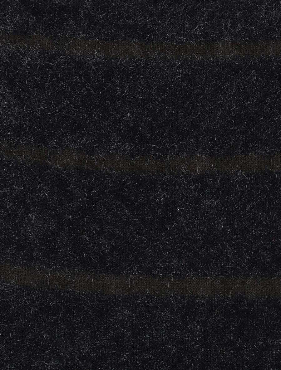 Pull fluffy à bords côtelés - Noir - 3