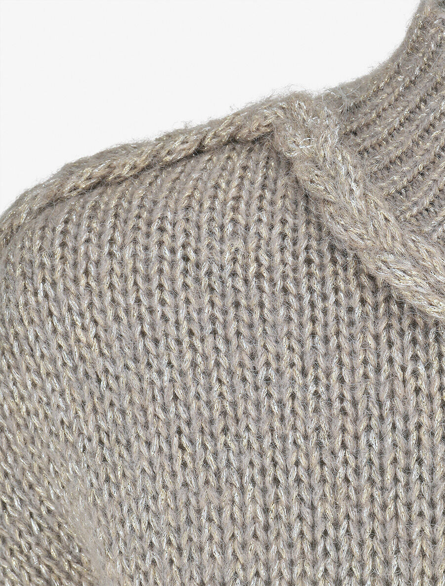 Pull uni irisé à col rond - Gris - 3