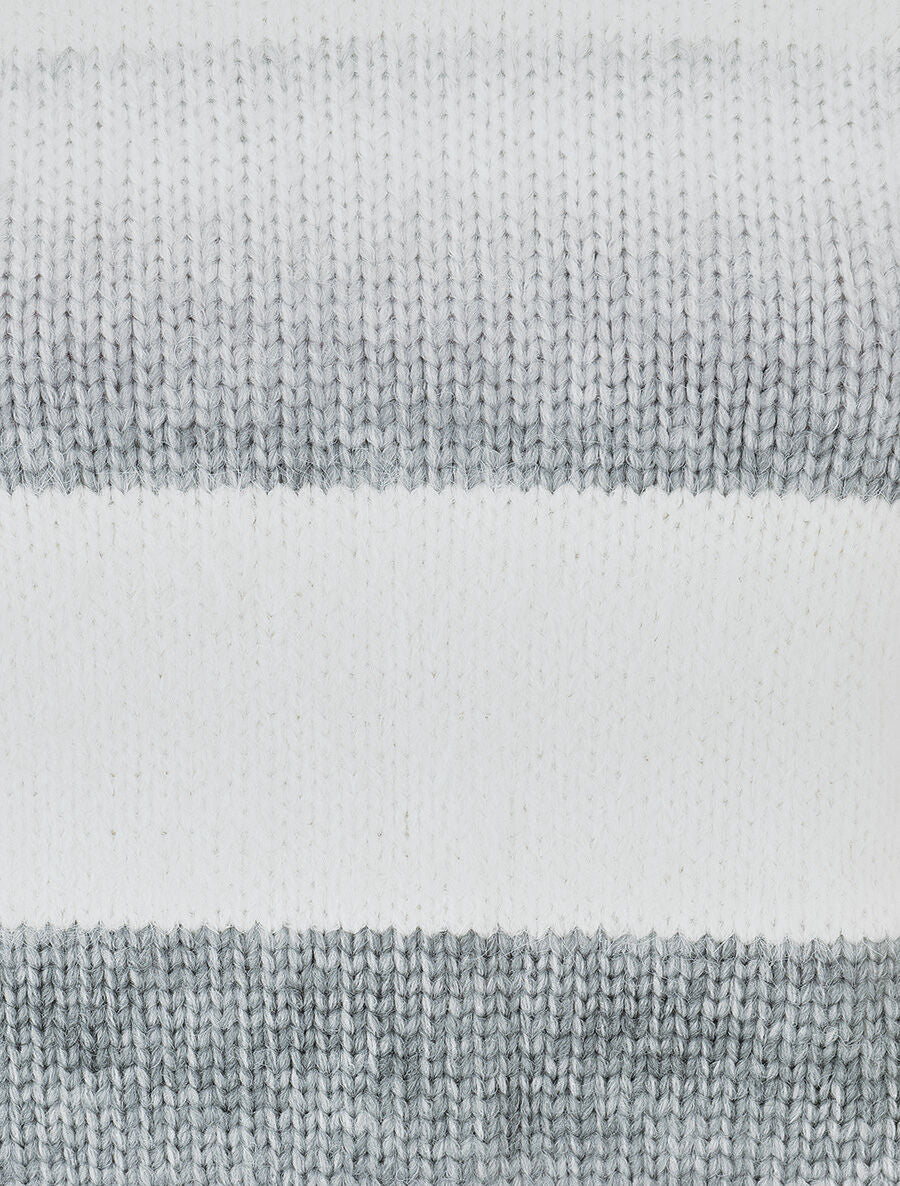 Pull duveteux rayé - Gris - 3