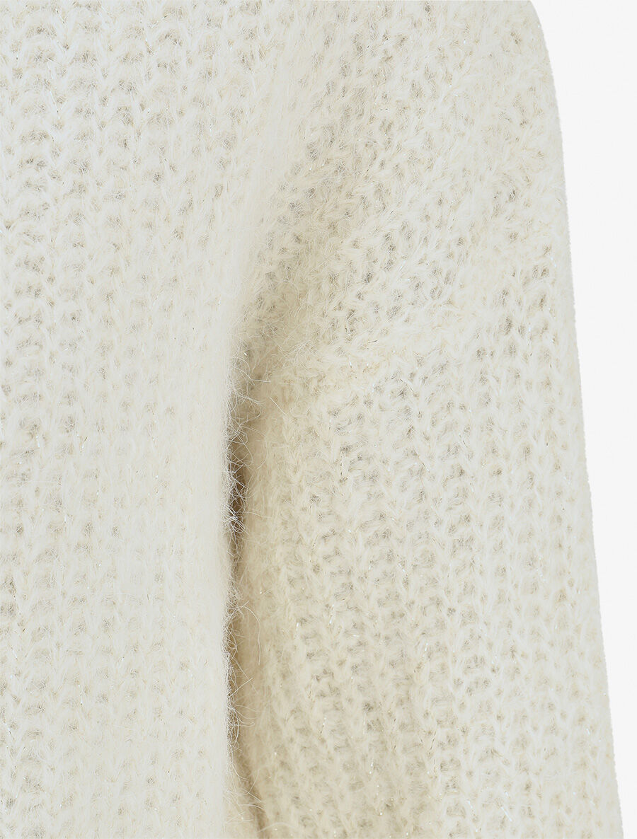 Pull duveteux uni irisé - Blanc - 3