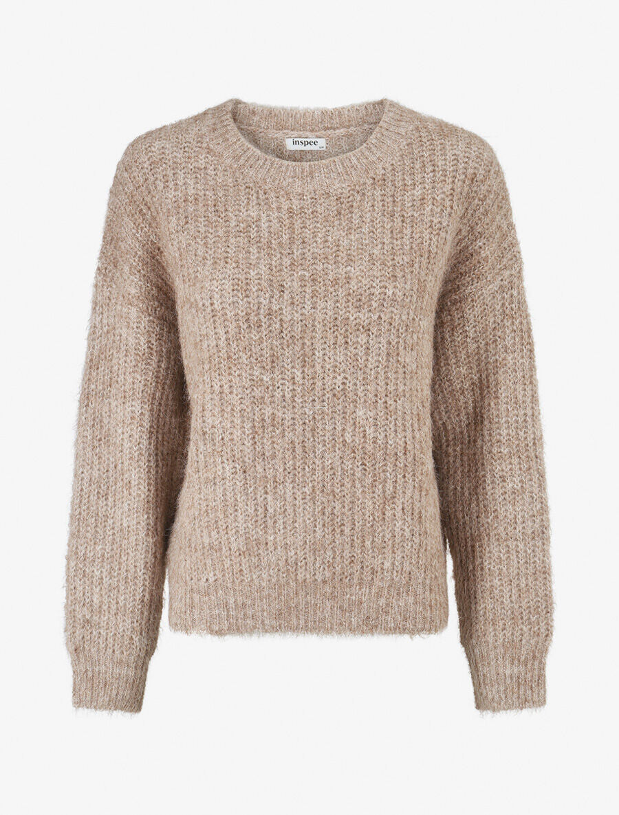 Pull duveteux uni irisé - Taupe - 5