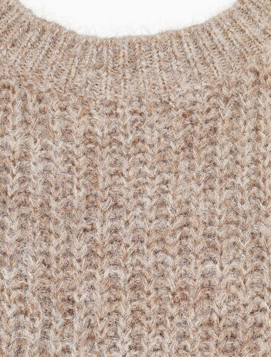 Pull duveteux uni irisé - Taupe - 3