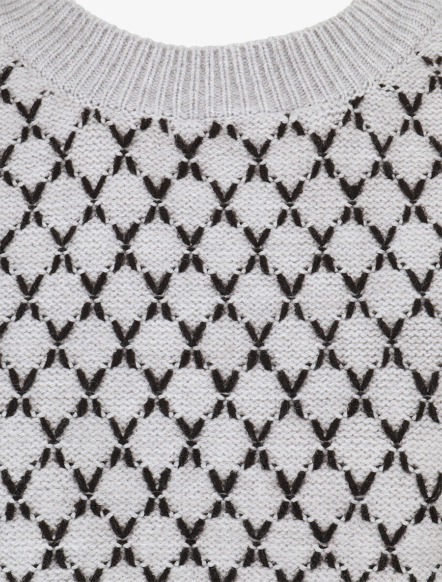 Pull uni à motif stylisé - Gris - 3