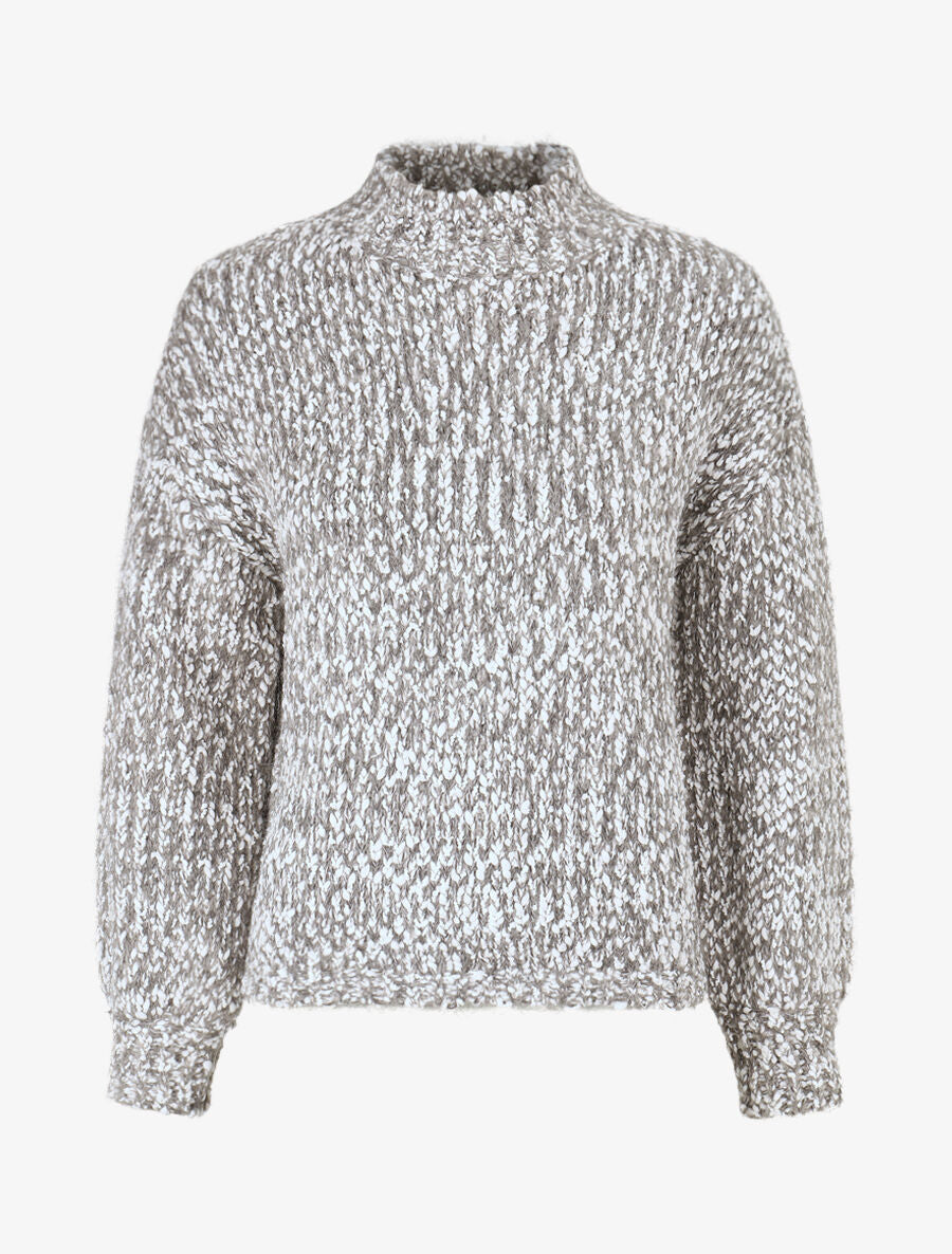 Pull en maille effet moucheté - Gris - 4