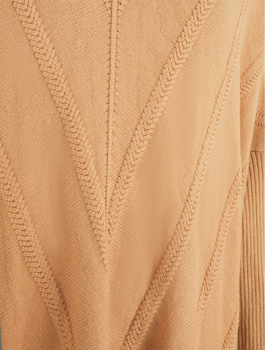 Pull long uni à col roulé - Camel - 3