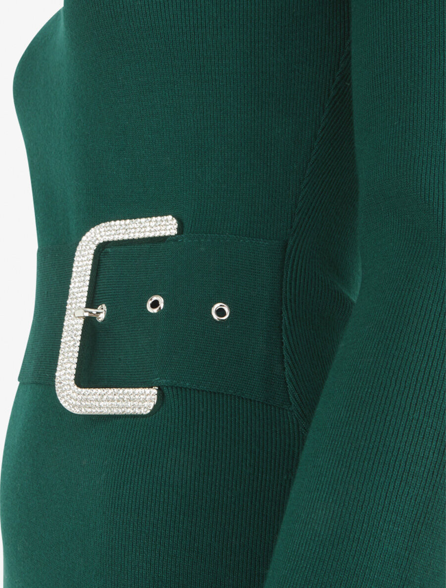 Robe pull à ceinture strassé trompe-l&