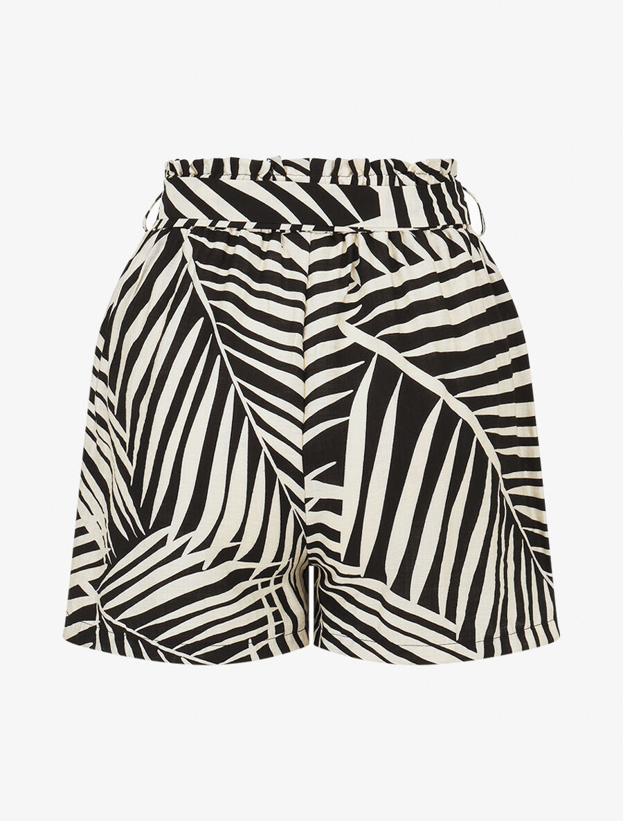Short paper bag imprimé tropical - Noir - 2