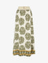 Jupe longue style corset imprimé coraux - Kaki - 1