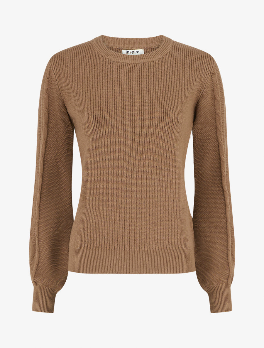 Pull droit à dos style corset - Taupe - 1