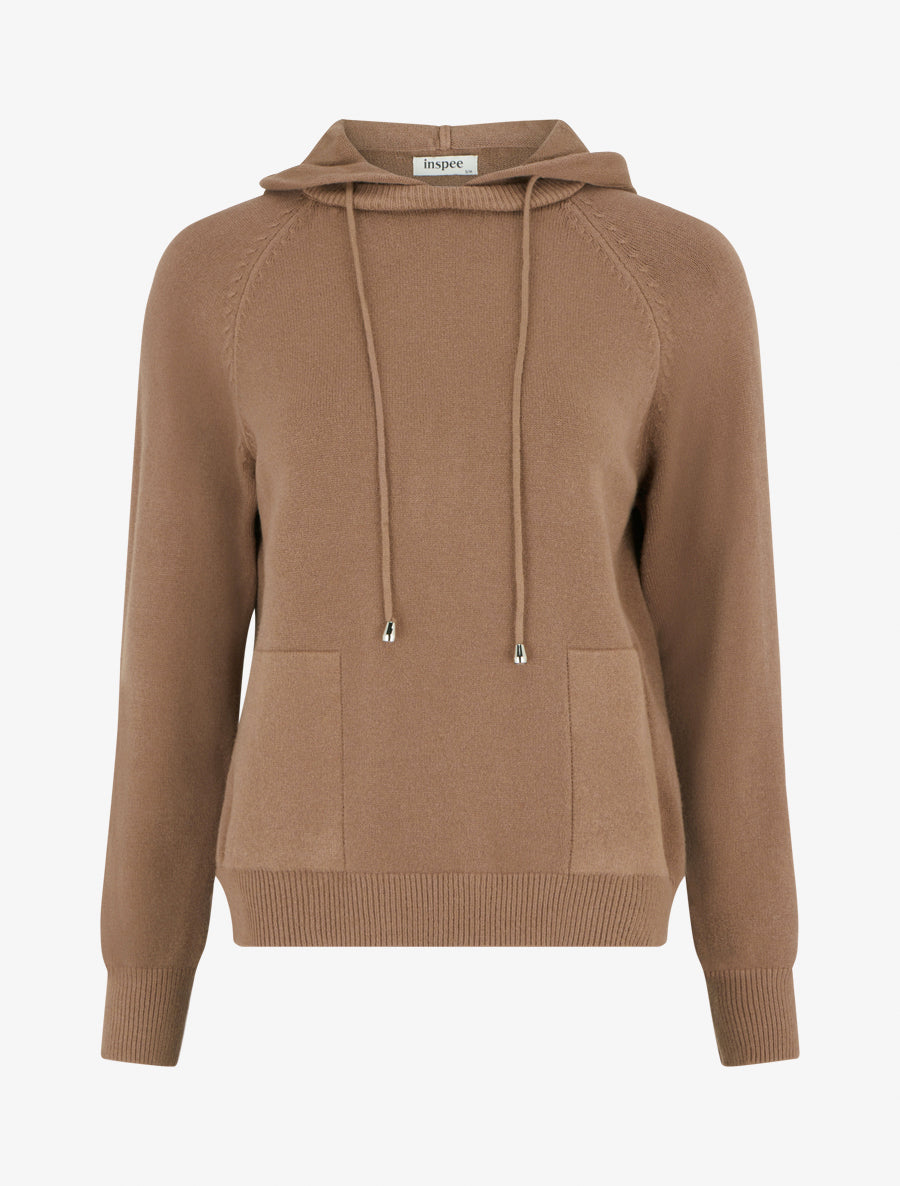 Pull à capuche coupe droite - Camel - 1