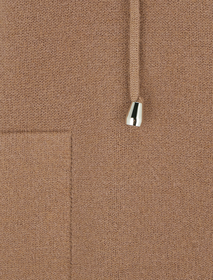 Pull à capuche coupe droite - Camel - 3