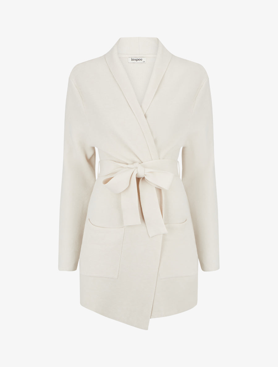 Gilet long ouvert - Écru - 1