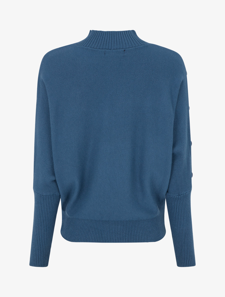 Pull droit à manches longues chauve-souris - Bleu - 2