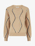 Pull droit à tresses irisées - Beige - 1