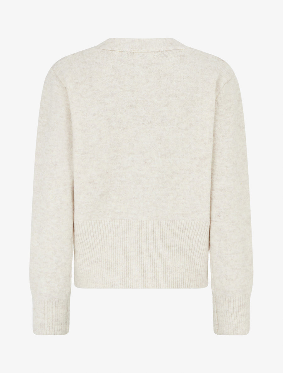 Gilet droit à boutons style rose - Écru - 2