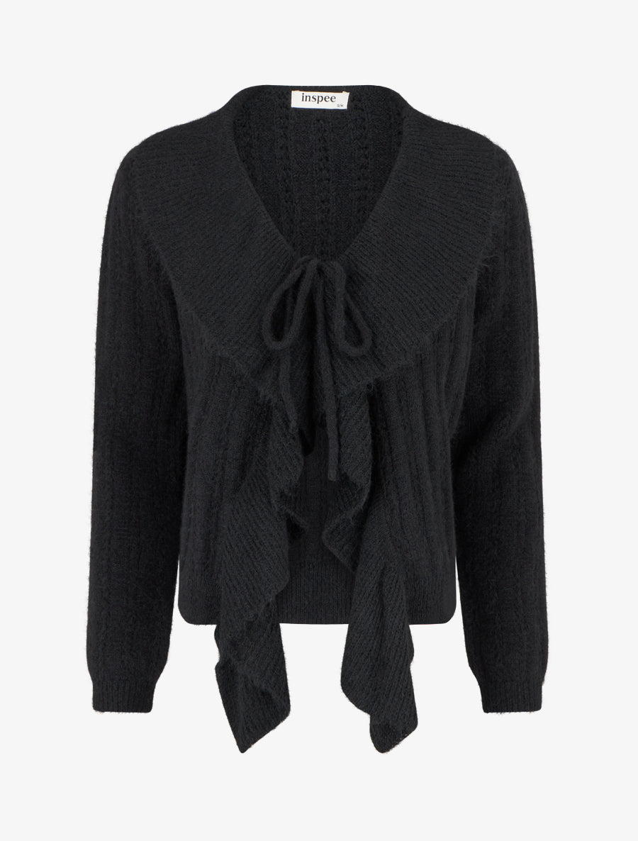 Gilet uni en maille - Noir - 1