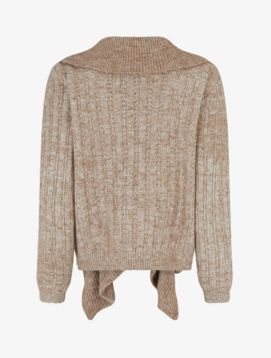 Gilet uni en maille - Camel - 2