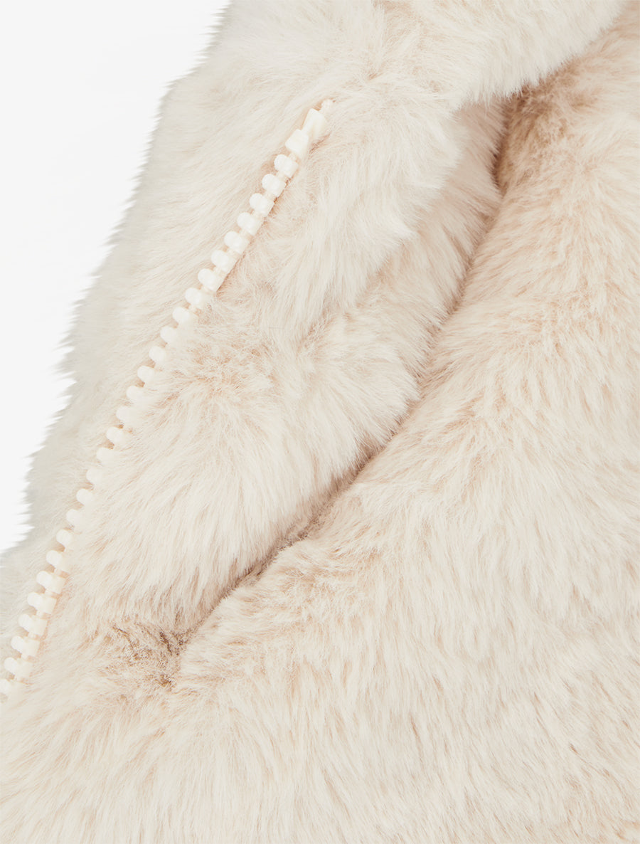 Veste sans manches en fausse fourrure - Écru - 3