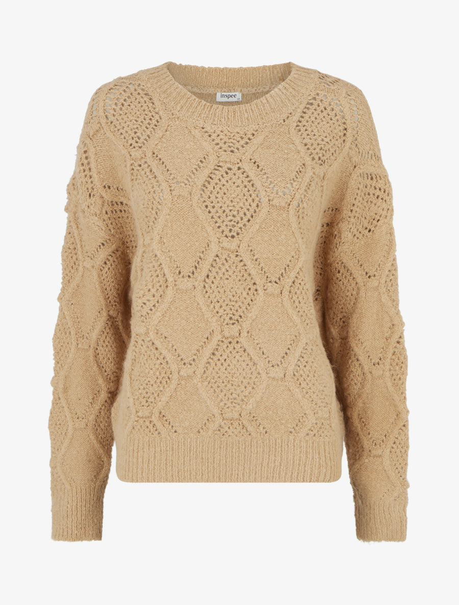 Pull duveteux oversize - Camel - 1