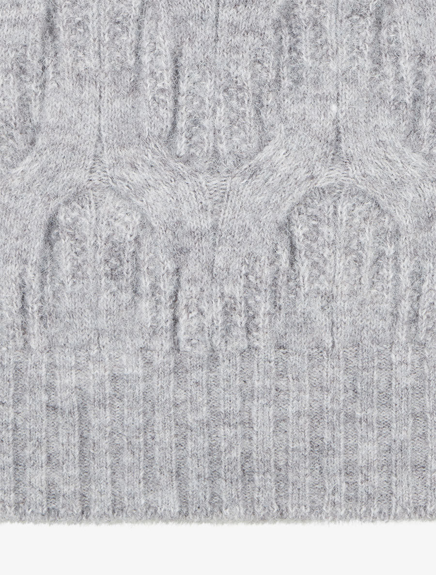 Pull droit en maille fantaisie - Gris - 3