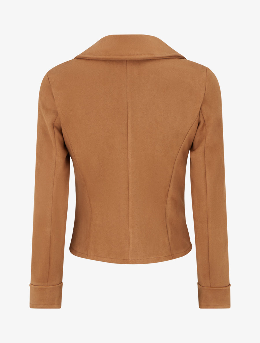 Veste en suédine à fermeture zippée - Camel - 2