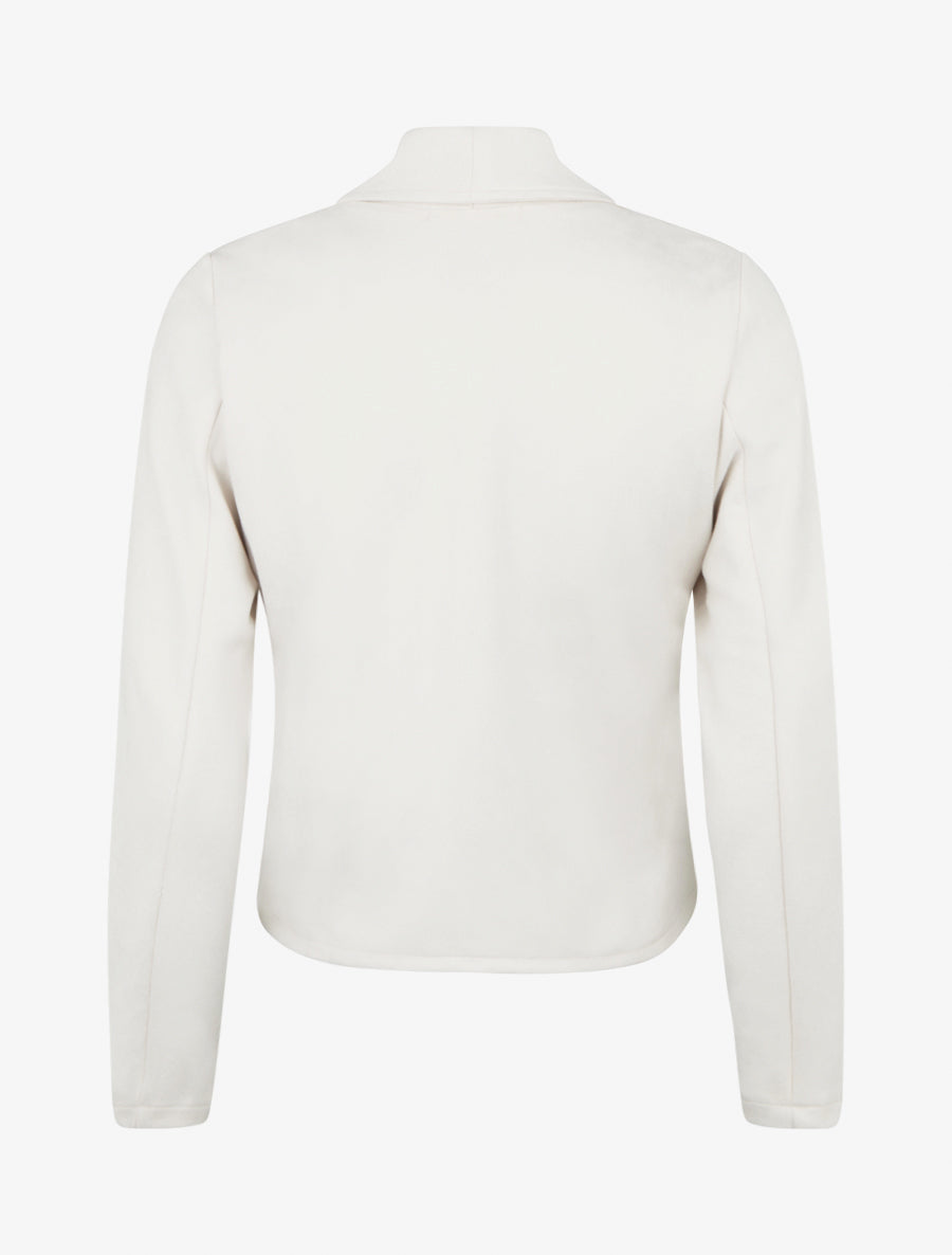 Veste droite en suédine à poches - Crème