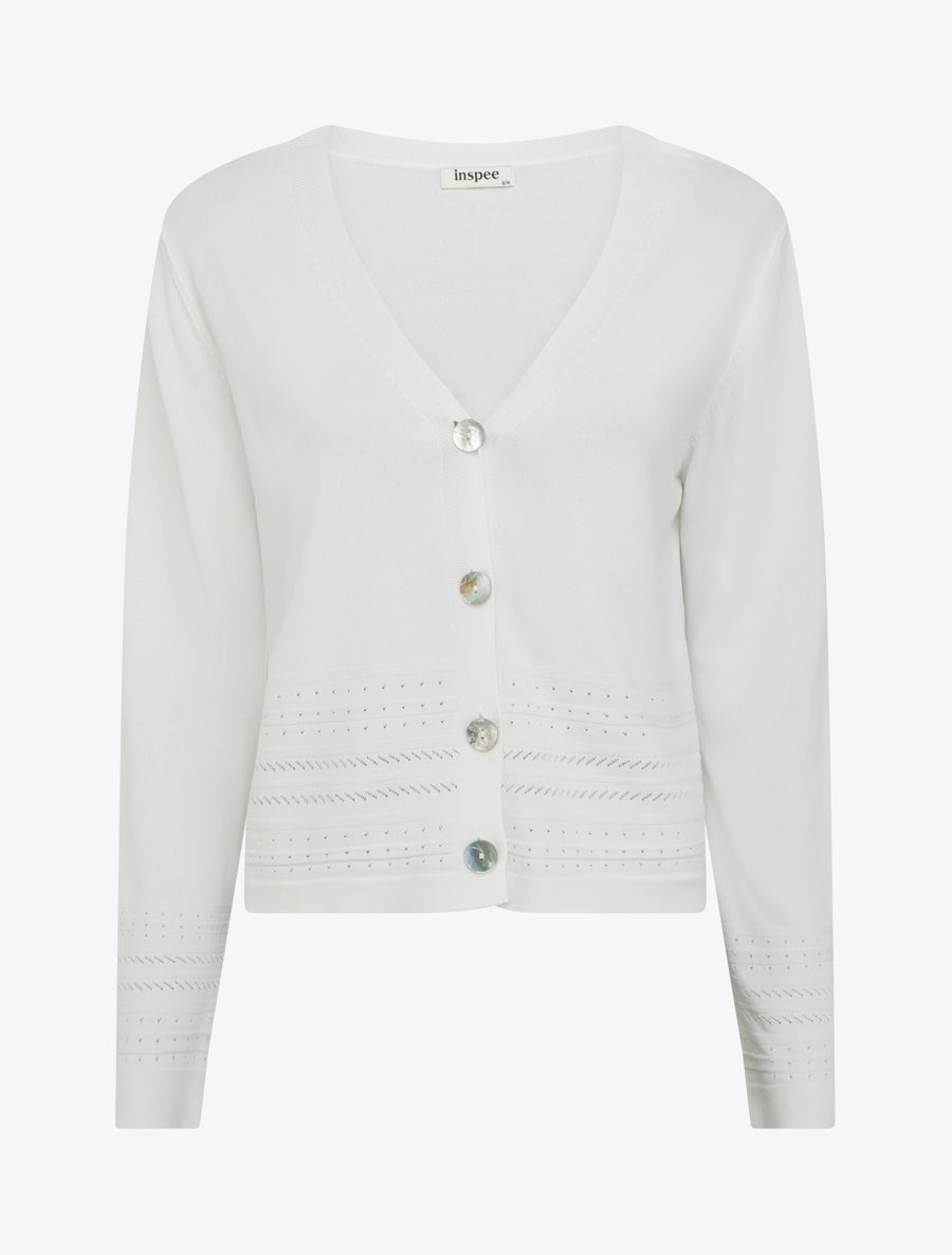 Gilet fin à col V - Blanc - 1