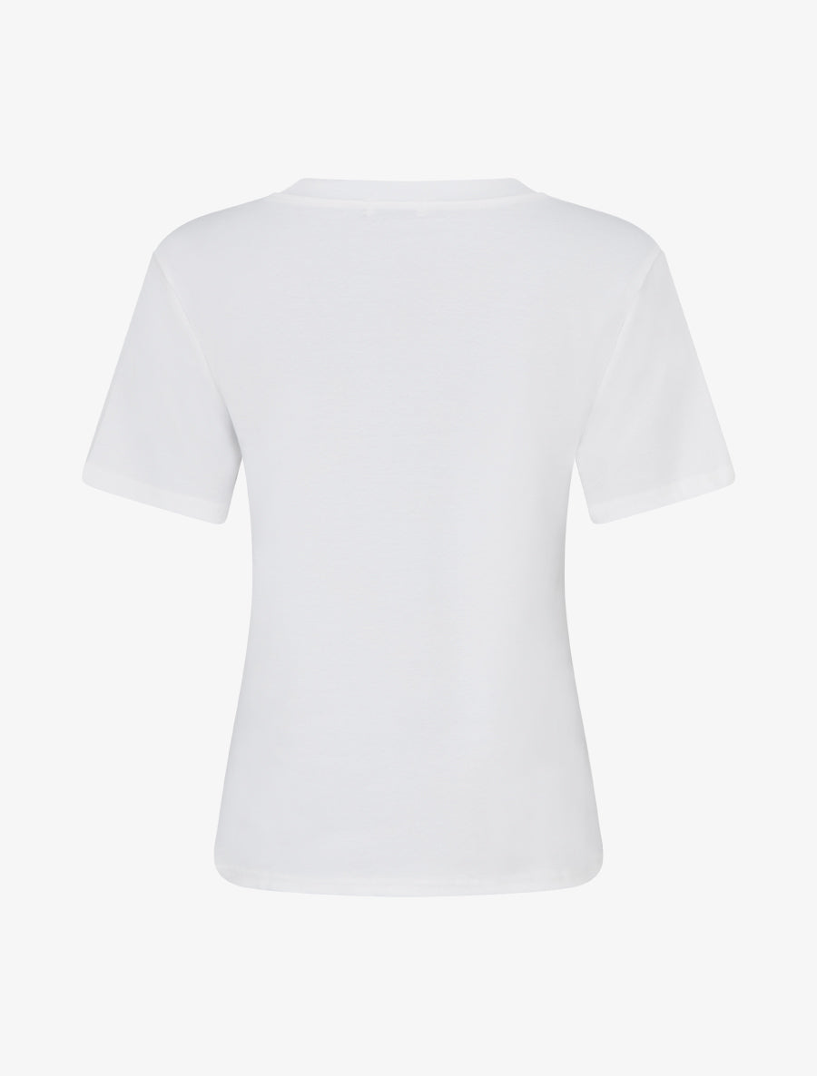 T-shirt manches courtes à poche brodée - Blanc - 2