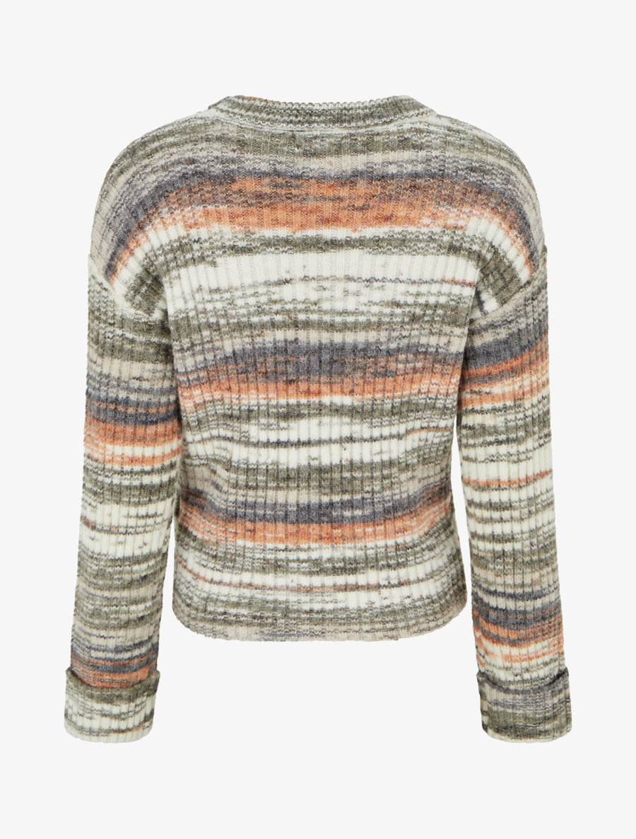 Pull coloré à manches à revers - Gris - 2