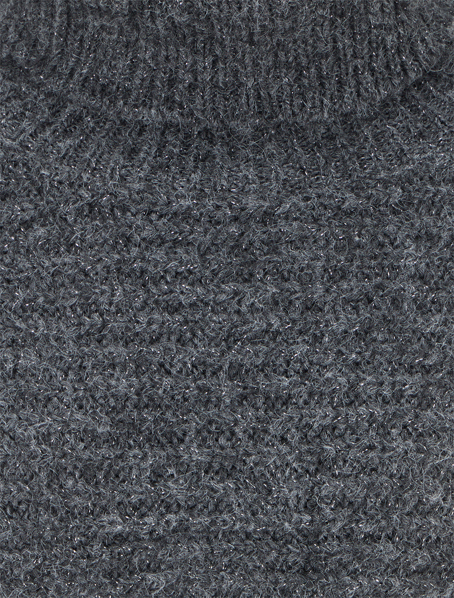 Pull en laine mélangée irisé à col roulé - Gris - 3
