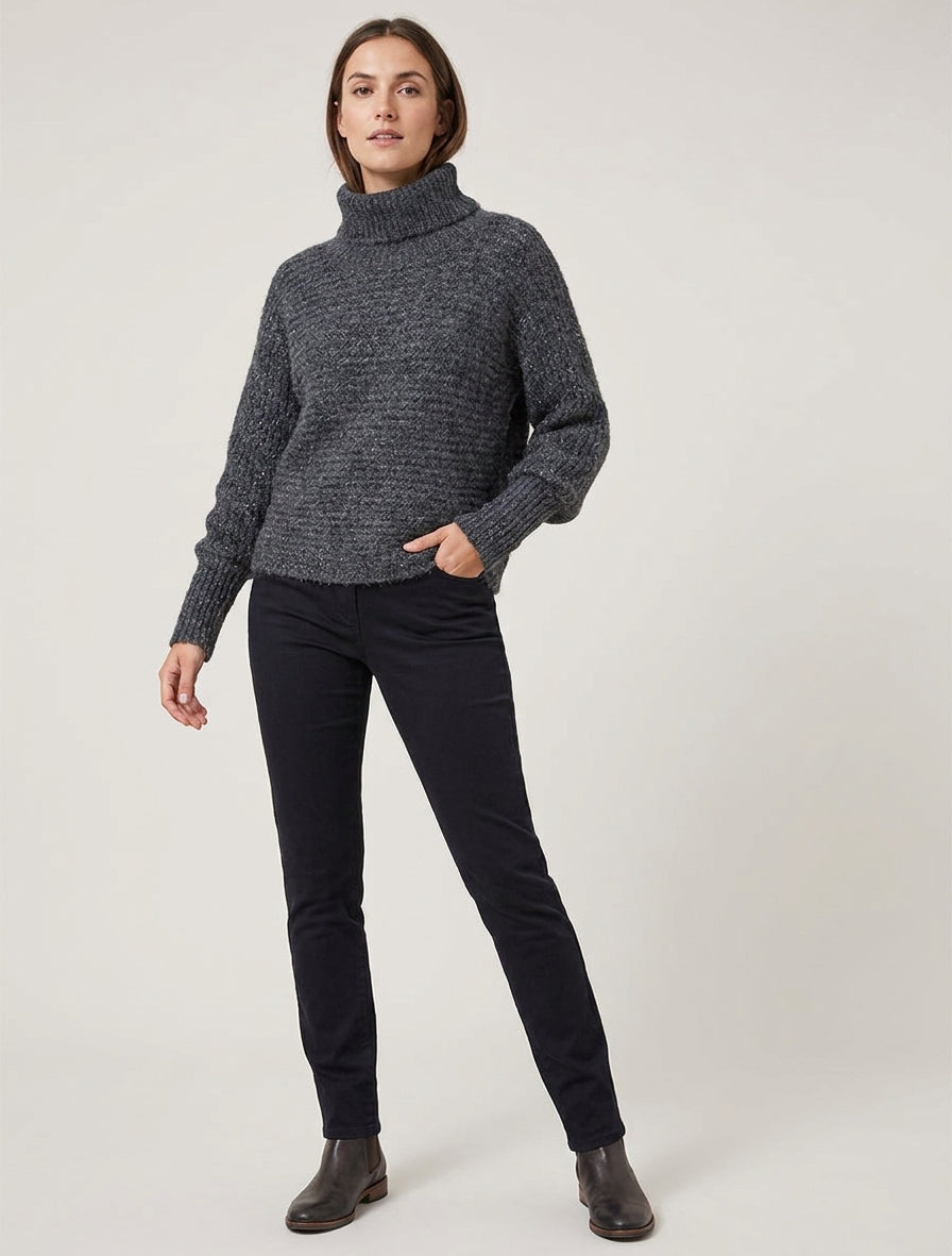 Pull irisé manches chauve-souris - Gris