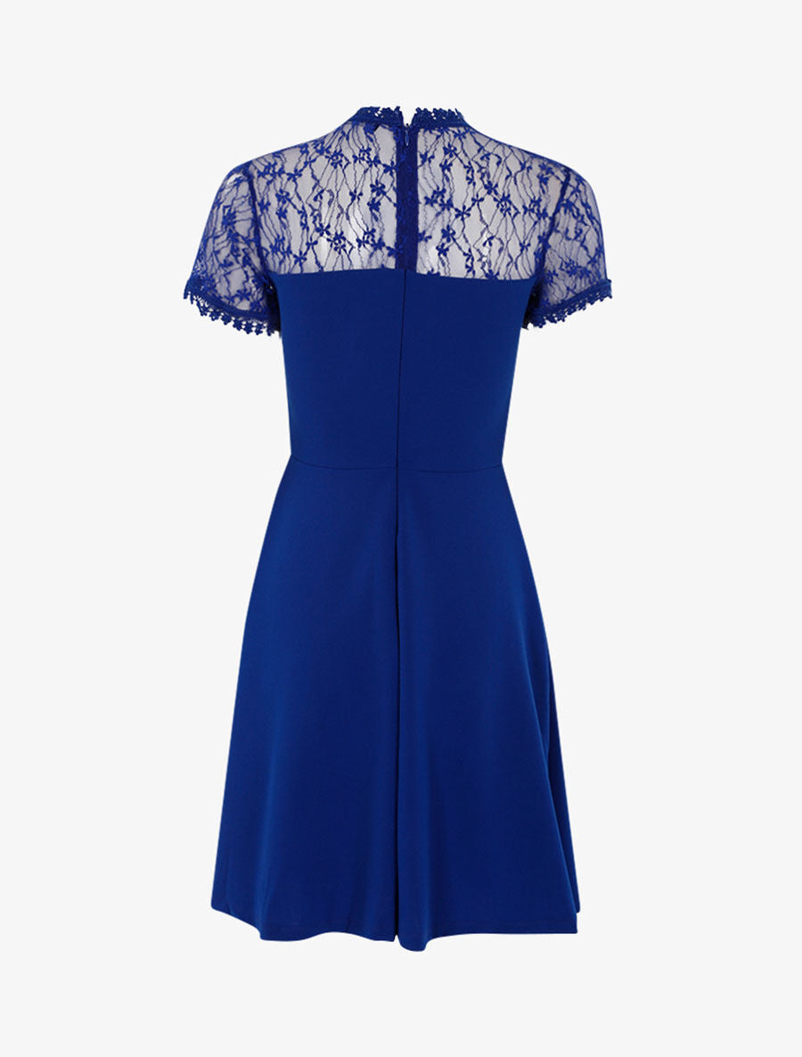 Robe à haut de poitrine ajouré - Bleu électrique - 2