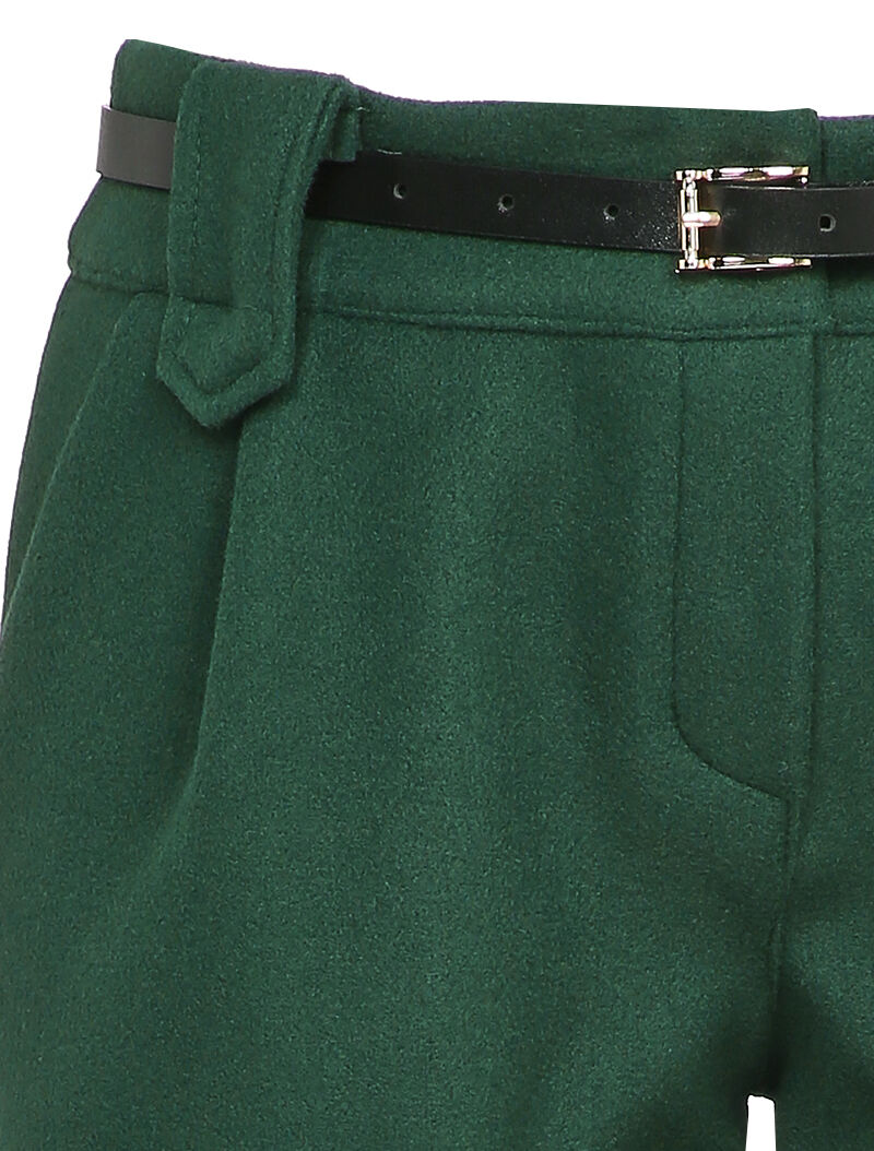 Short en feutrine à bords retroussés - Vert sapin - 3