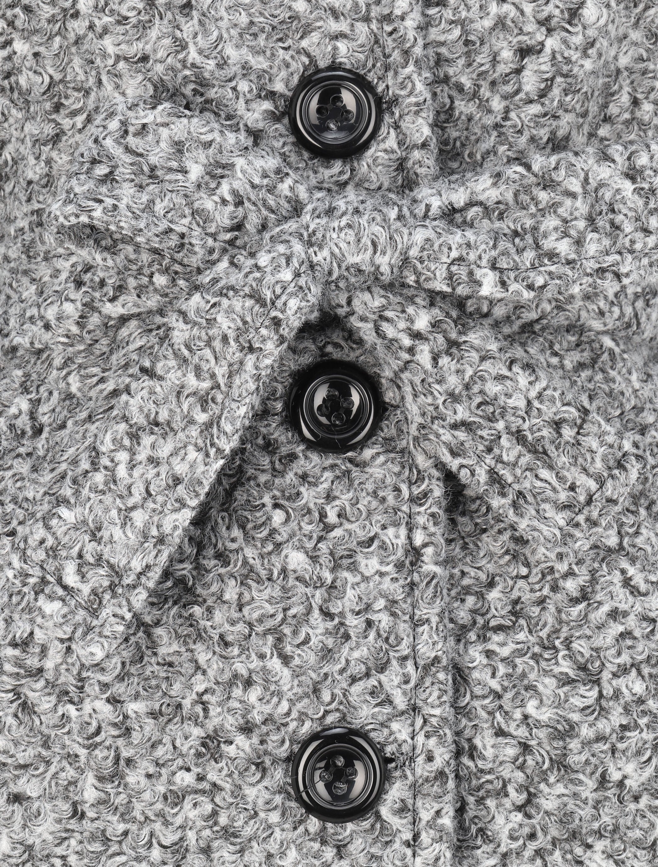 Manteau boutonné à capuche - Gris chiné - 3