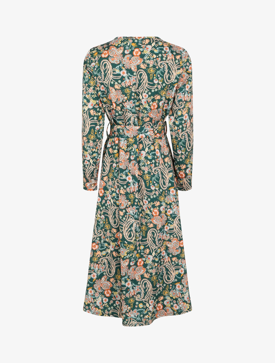 Robe longue à imprimé fleurs sauvages - Vert - 2