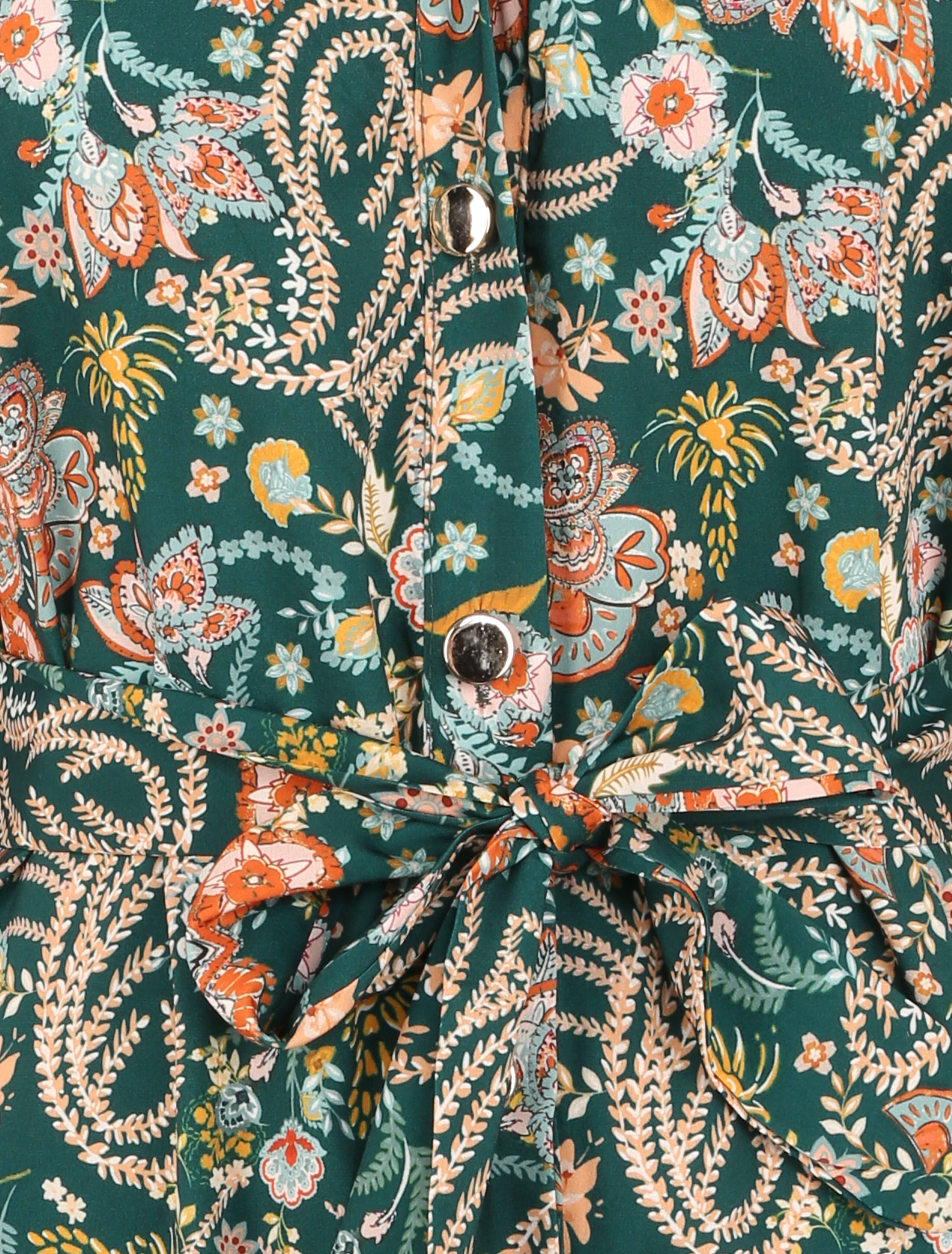 Robe longue à imprimé fleurs sauvages - Vert - 3