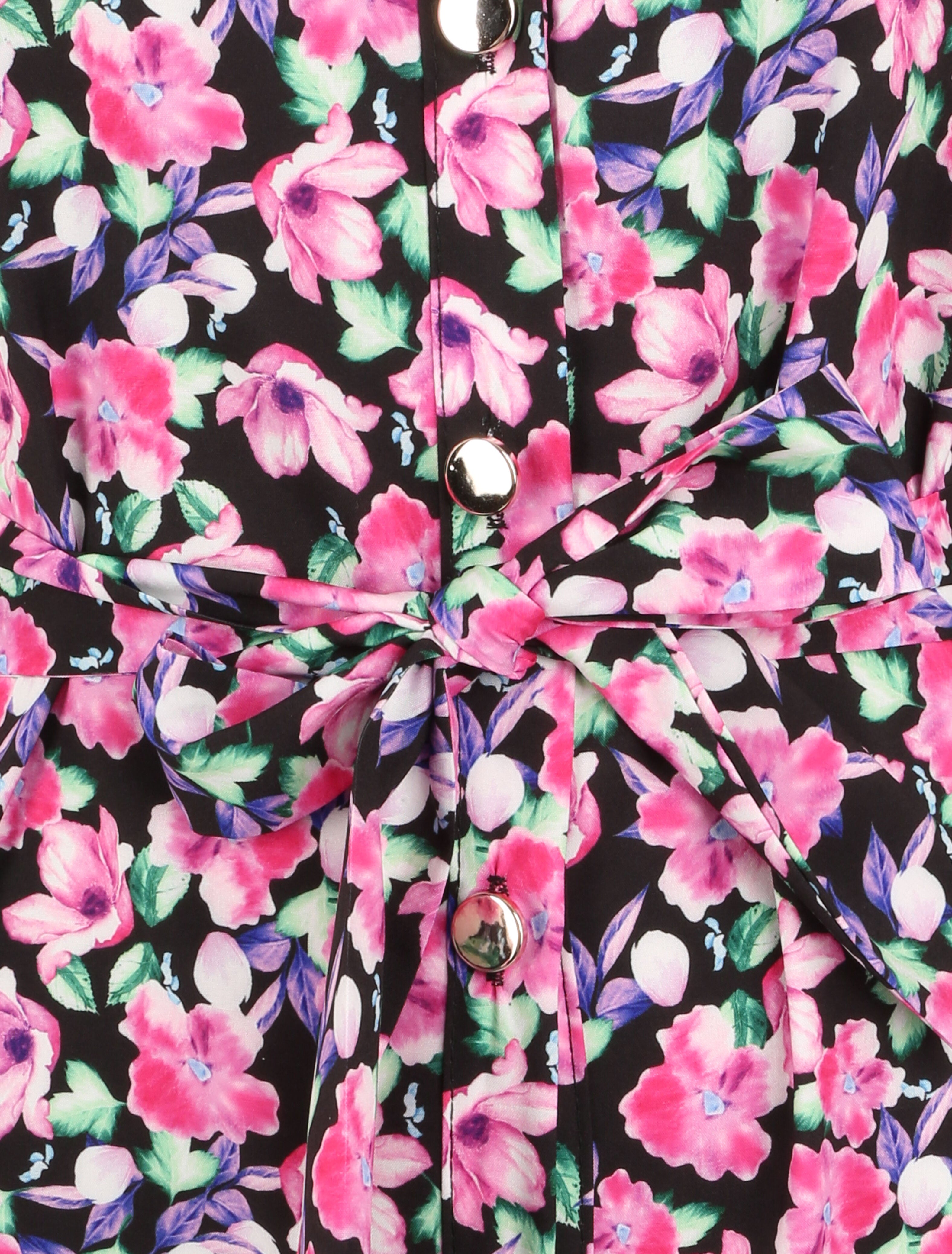 Robe longue à imprimé à fleurs - Noir - 3