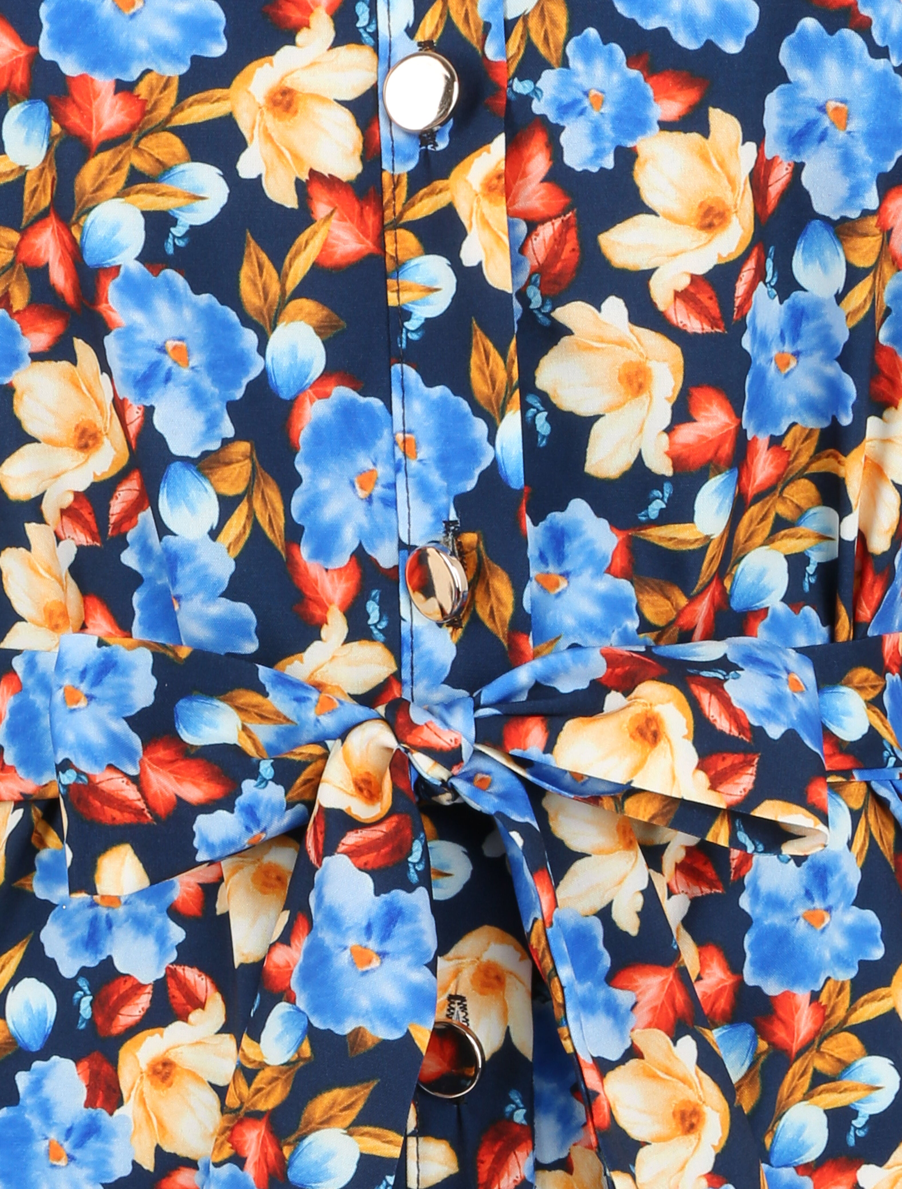 Robe longue à imprimé à fleurs - Bleu marine - 3