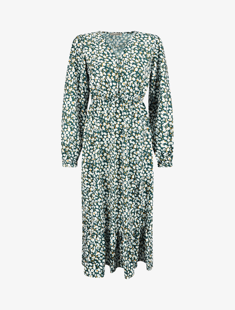 Robe taille empire à imprimé marguerite - Vert - 4