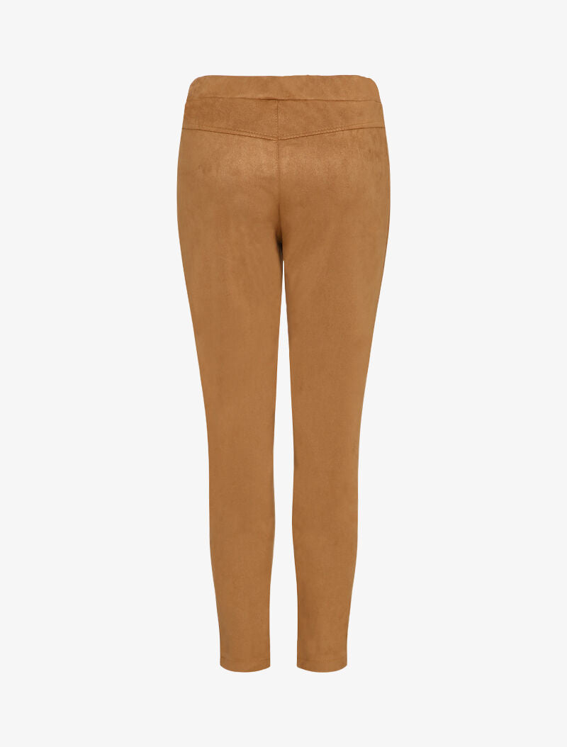 Pantalon droit effet nubuck - Camel - 2